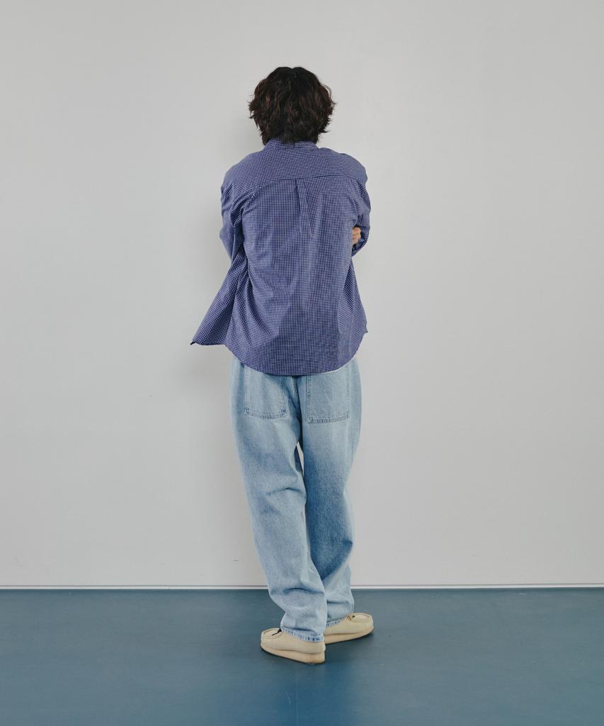 Modenaleudeo Work Pocket Balloon Denim Pants (Light Blue)