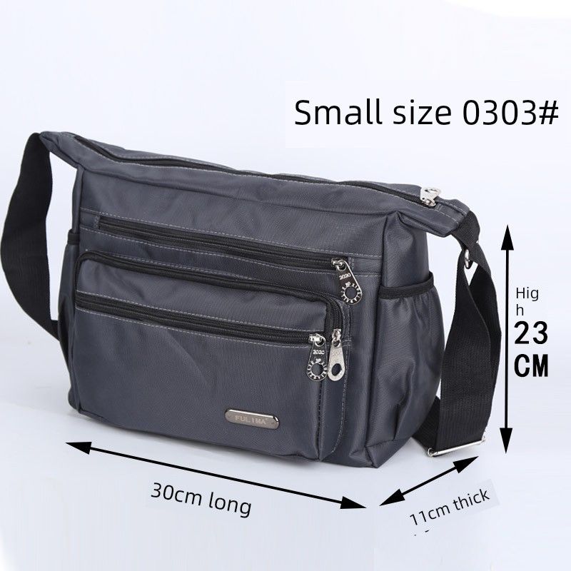 

Мужская деловая сумка через плечо из ткани Оксфорд с несколькими отделениями для деловой поездки Grey small size [0303#]#]