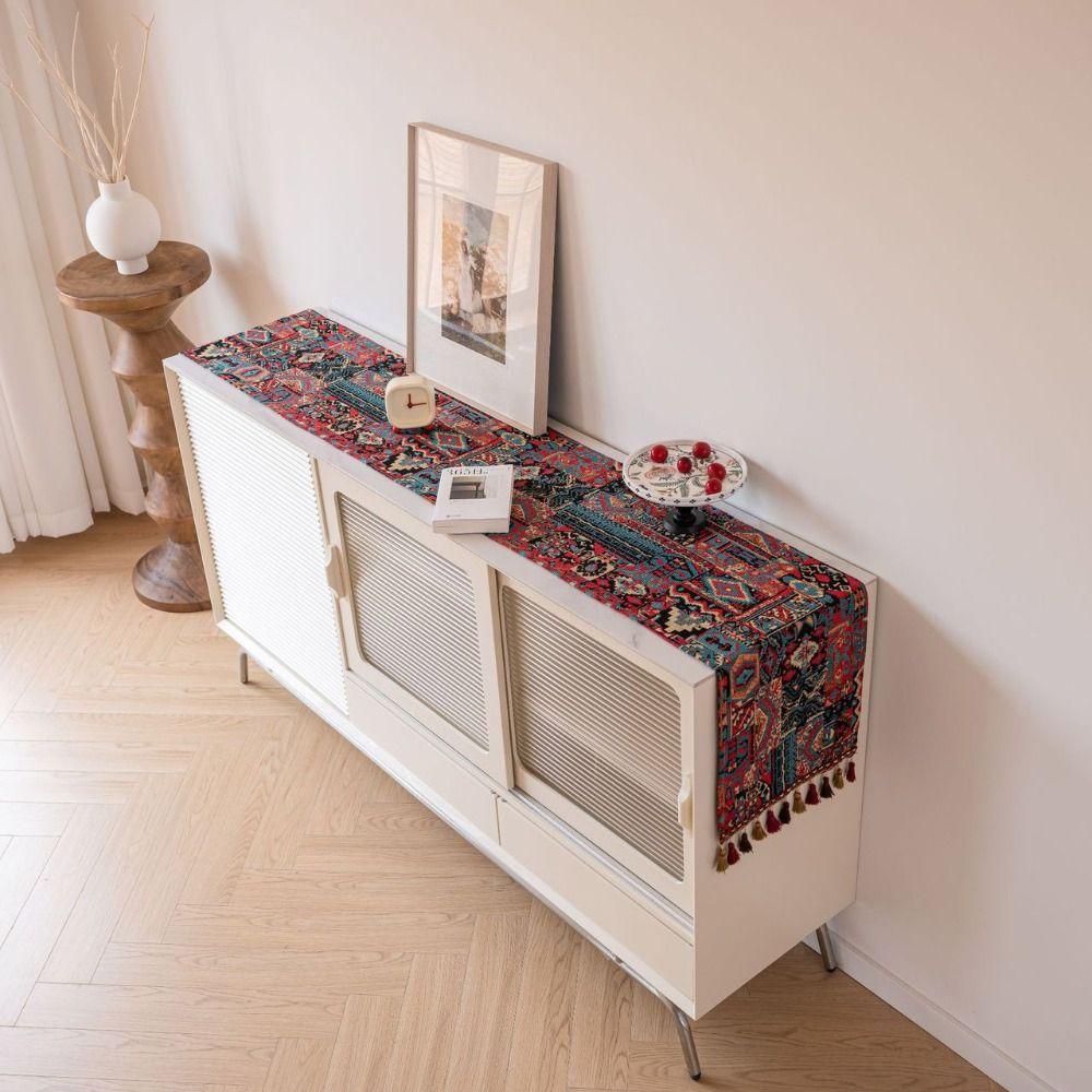 Cotton Table Cover with Tassel Tablecloth INS Table Runner  Table Decor