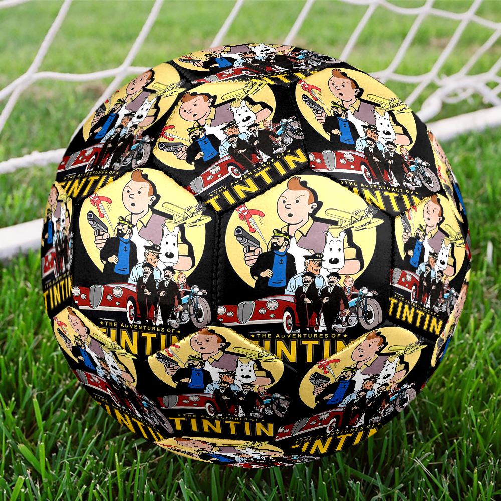The Adventures of Tintin Theme Size 5 Soccer Ball, Suitable for Both Indoor and Outdoor Matches, a Gift Suitable for Everyone.