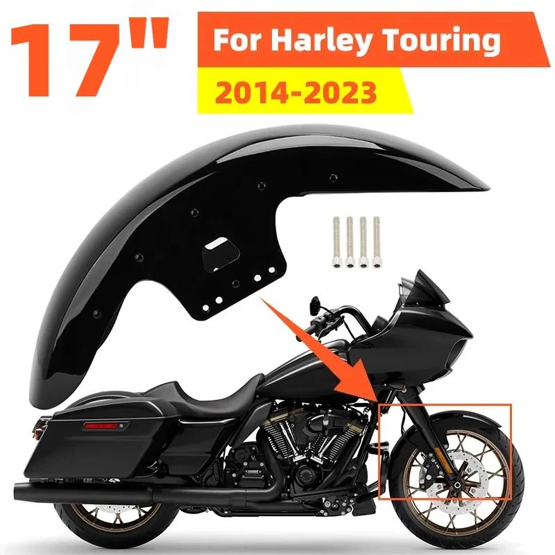 Gloss Black Motorcycle Front Fender Mudguard Steel Protector Cover For Harley Touring Road King Electra Street Glide 2014-2025
