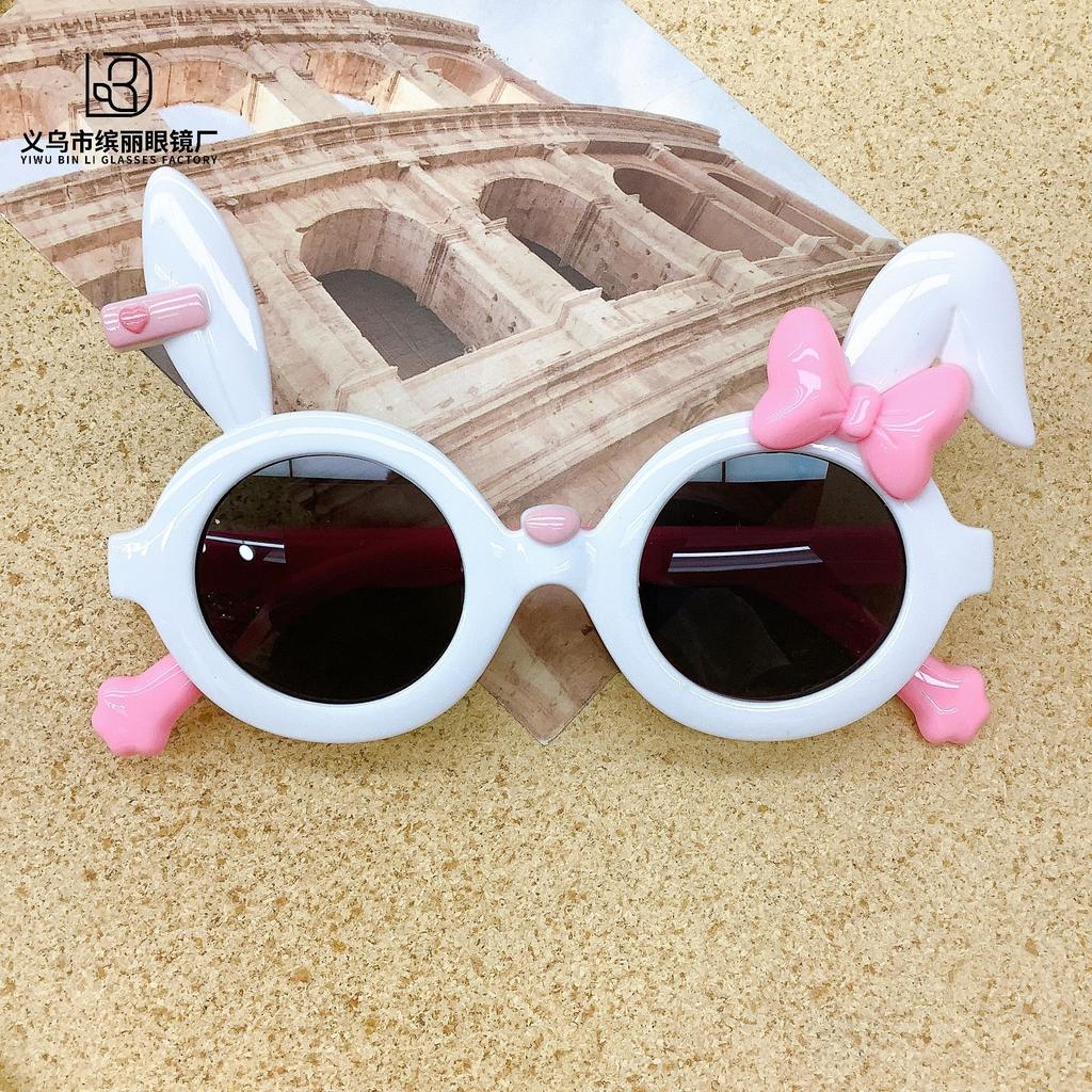 Retro Children'S Glasses Boys And Girls Cute Rabbit Sunscreen Sunshade Sunglasses Baby Cartoon Concave Sunglasses Tide