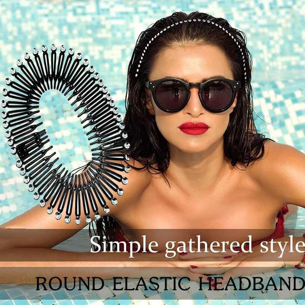 4 Pcs Elastic Hair Band Rice Noodle Comb Spring Wig Comb Fashion Hair Band Hair Combs