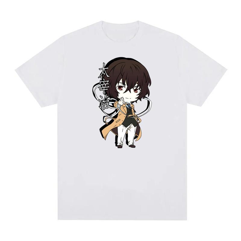 

Крутая мультяшная футболка для мальчика Дадзай Осаму Bungo Stray Dogs Мужская винтажная футболка с аниме-принтом, уличная одежда, с коротким рукавом, из хлопка, европейский размер 4XL