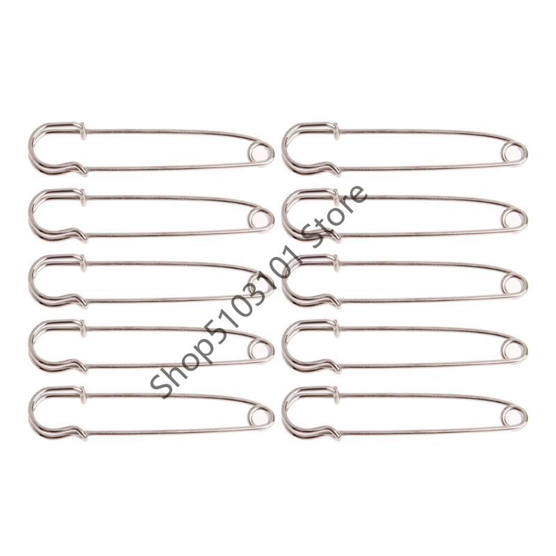 X6HE Heavy Duty 10 Pieces Safety Pins Silver Tone for Sharp Safe Pin DIY Sewing