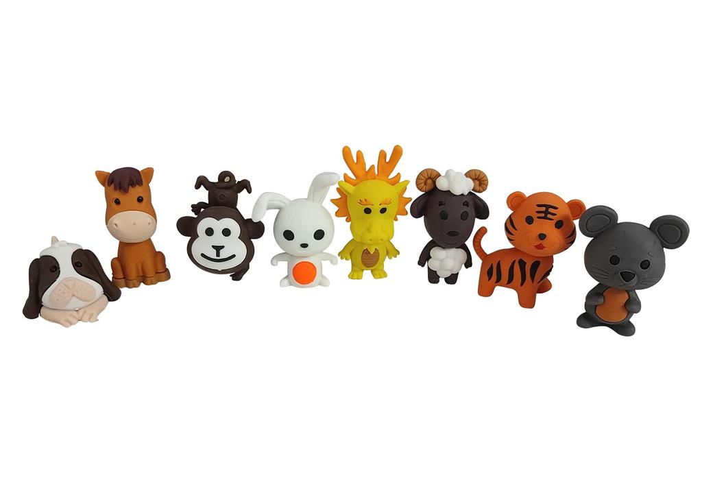 Ranvi Bulk Pack of Animal Erasers for Pencil Puzzle Mini Novelty Erasers for Classroom Party Game and School Supplies 24-Piece Kids, Erasers, Erasers,