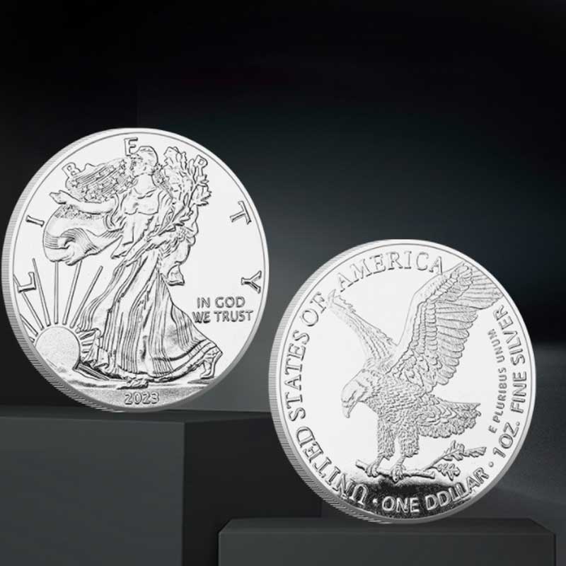 Statue of Liberty Coin American Eagle Ocean Gold and Silver Commemorative Coin Metallic Cubic Medallion Collectible Coin 2026