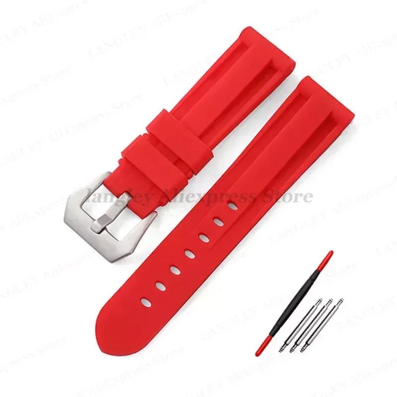 Rubber Watch Band 20mm 22mm 24mm 26mm for Panerai Strap Silicone Bracelet for Omega Mens Women Sport Band Replacement Wrist Band