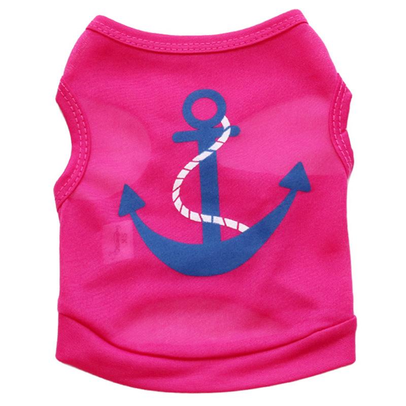 Striped Dog Anchor Vest Pets Cloth Summer Puppy Coat T Shirts Cat Casual Costume