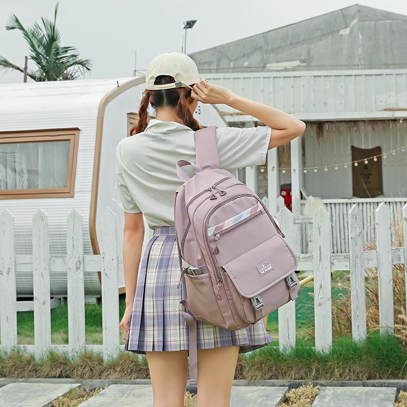 Teenagers School Bags For Girls Junior High School Students Backpacks Women Kawaii Bag Kids Knapsack Solid Bookbag Lady Packsack