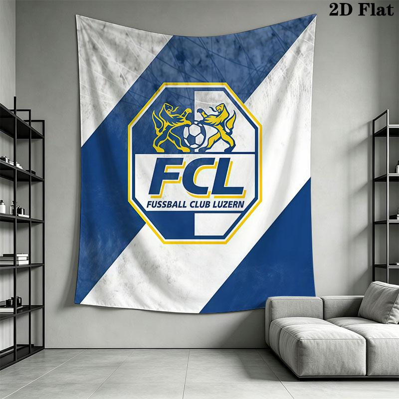 FC Luzern logo Wall Hanging Printed Fabric Blanket Decorative Tapestries for Bedroom Living Room Home Decor