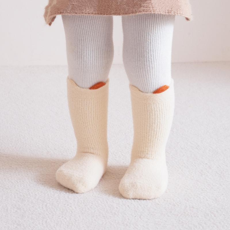 Baby Thickened Terry Socks For Girls Boys  Autumn Winter Newborn Warm Boneless Sock Cute Ear Candy Color Stockings 0-5Years