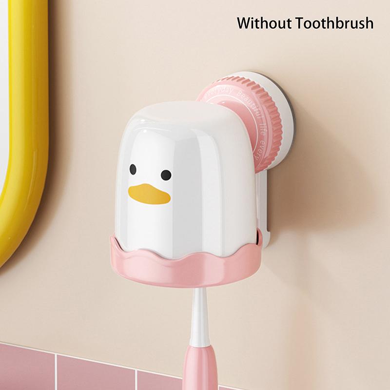 

Toothbrush Holder Wall Mounted Toothbrush Toothpaste Holder Suction Cup Storage Rack Toiletries Organizer Bathroom Accessories рожевий