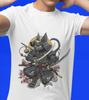 Samurai Cat Cotton T-Shirt: Manga Anime Art Tee