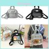 Cute Ins Style Transparent Baji Grid Backpack With Arcshaped Shoulder Straps For School And Casual