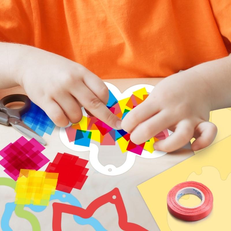 Suncatchers Crafts Safe Paper Cutting Craft Set For Children Window Painting Activity Family Bonding Project