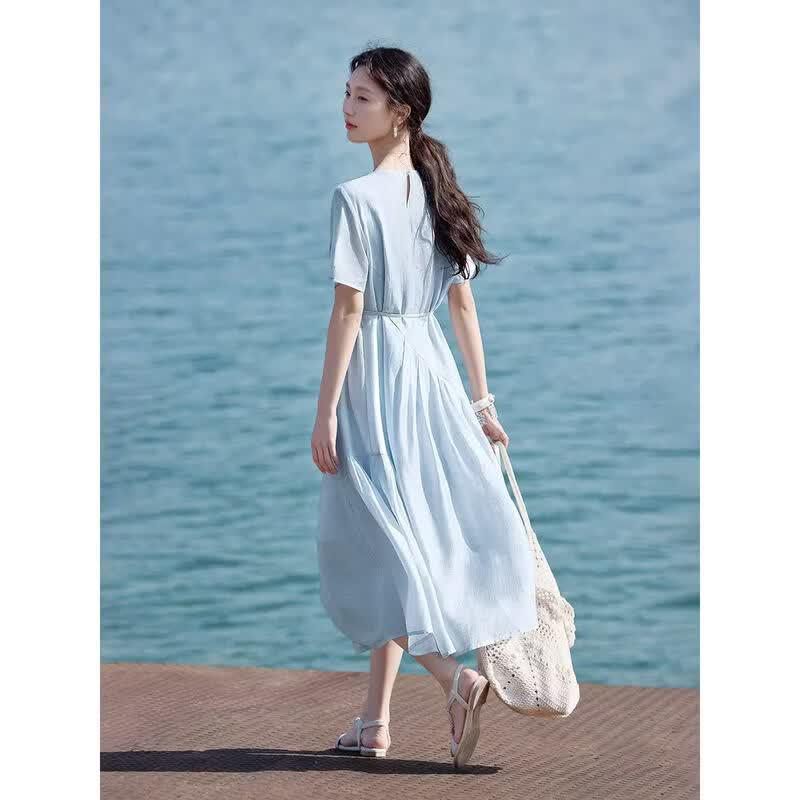 XWI Women's Lyocell Blend Tie-Waist Midi Dress