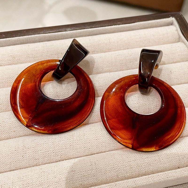 Natural tiger's eye stone series stud earrings for women Maillard exquisite retro earrings niche light luxury high-end temperament earrings