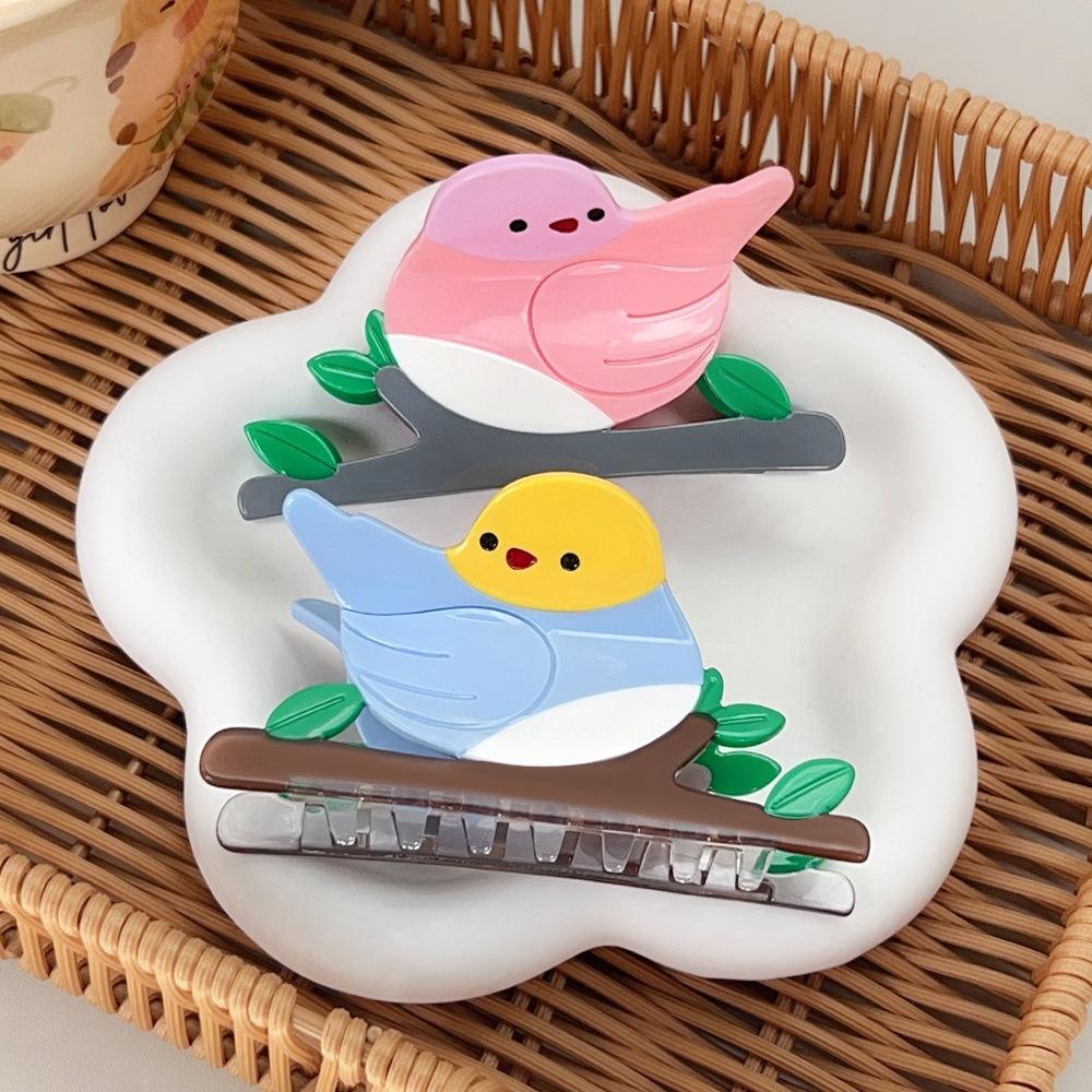 Hairpin Bird Shark Clip Vintage Acetate Shark Clip Sweet Woodpecker Hair Claw Daily