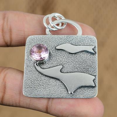Natuurlijke Roze Topaas Edelsteen Hanger 925 Sterling Zilver Indiase Sieraden Voor Vrouwen