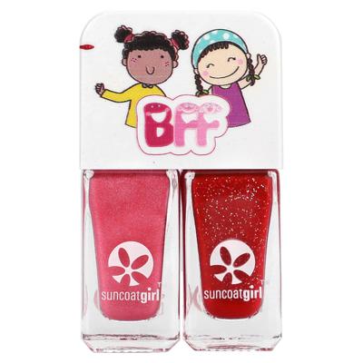 Beautys Nail Polish Duo Set, Ballerina Pink Shimmer & Cherry Red, Set of 2