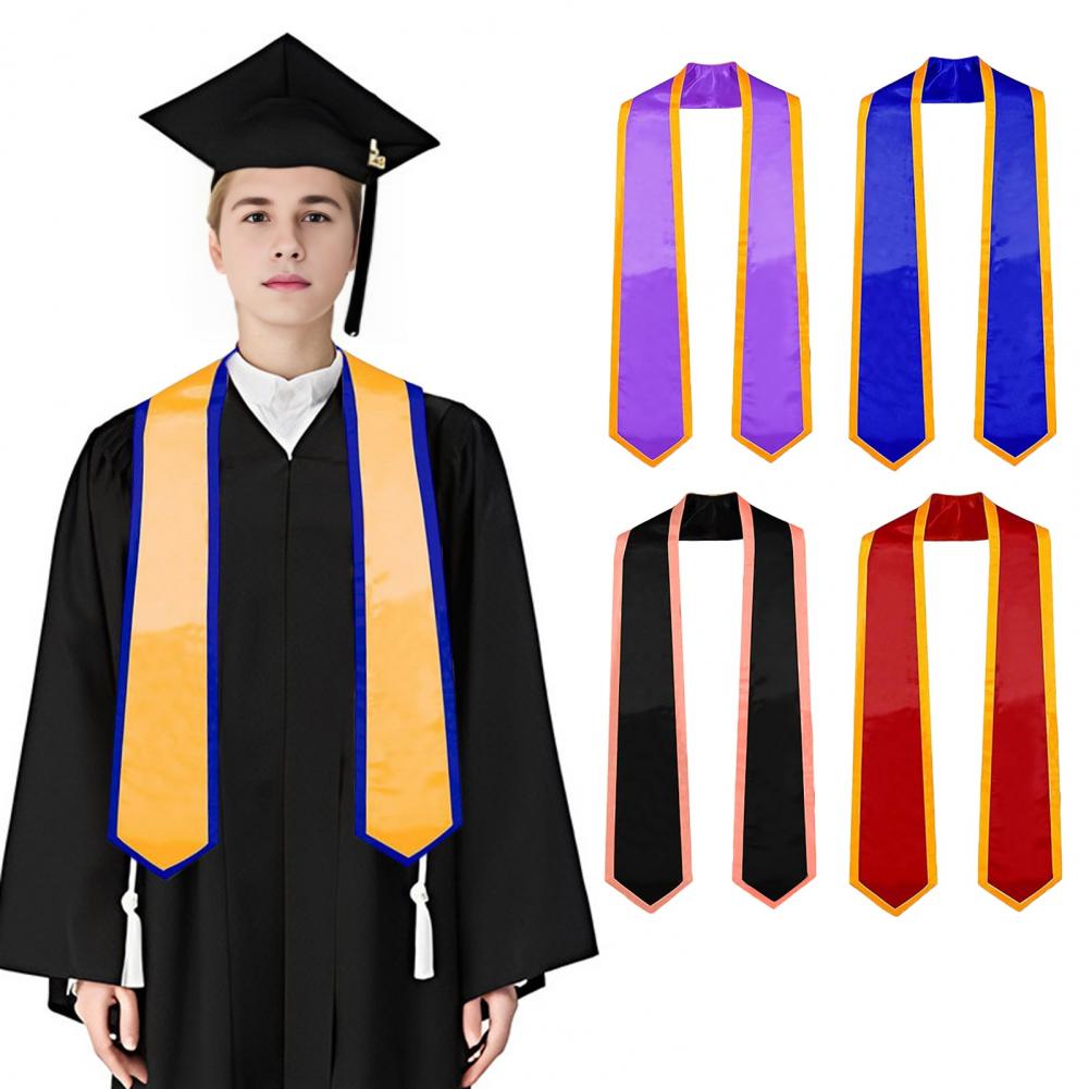 Graduation Accessory 72-inch Long Satin Graduation Ribbon Smooth Border Design for Parties Celebrations