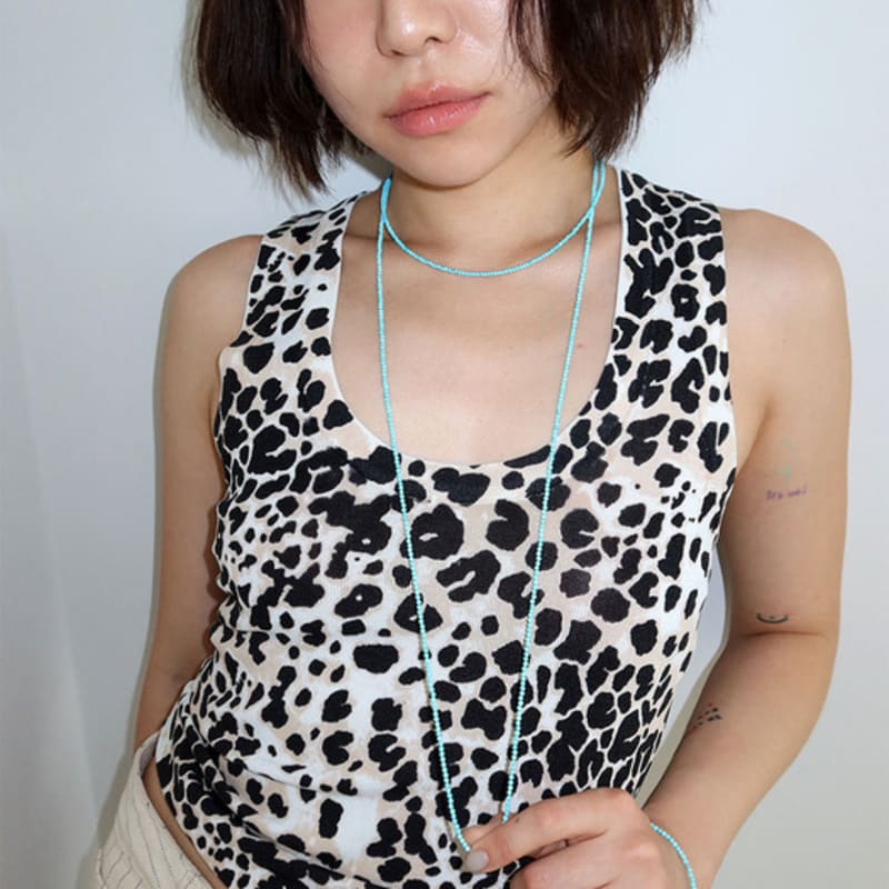 August Harmony Turquoise Tiny Beads Opera Necklace