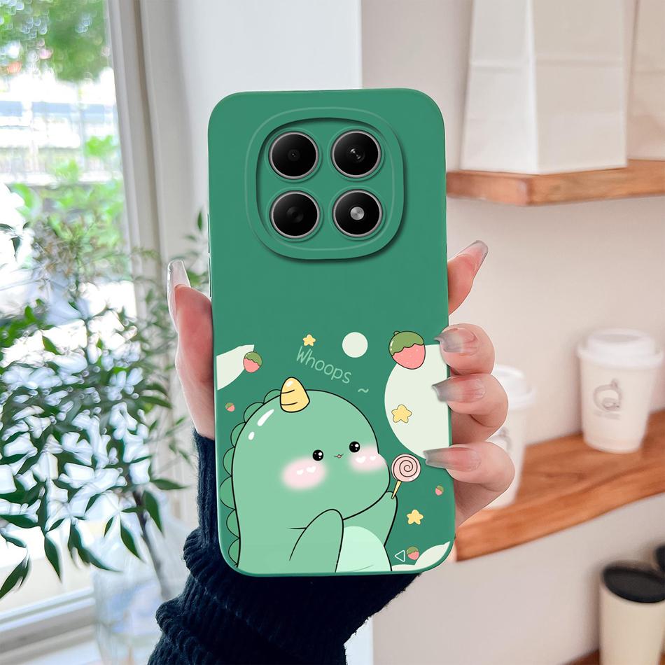 Cartoon Dinosaur Case For Poco M8 Pro 5G Back Cover For Poco M 8 Camera Lens Protection Soft Liquid Silicone Phone Protectors