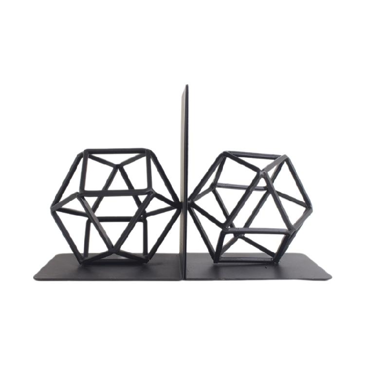 Metal Bookends Book Holder Shelf Geometric Book Stoppers Kung Fu Man Bookends Decorative Bookends Desk Bookshelf