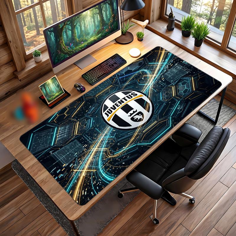 Tappetino per Mouse Grande Stampato Juventus FC, Tappetino Morbido in Gomma Antiscivolo per Scrivania da Gioco per Ufficio Laptop Computer Decorazione