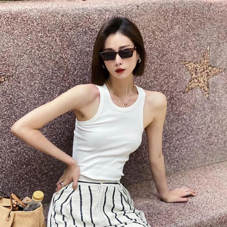 EBB TO STREET Damski Długi Top do Jogi z Dekoltem Racerback i Wkładkami na Biust