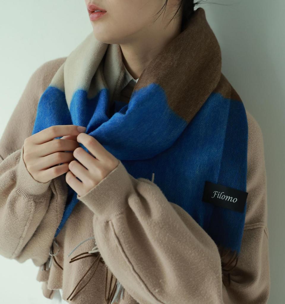 Filomo Cashmere Blend Scarf for Men and Women Cashmere and Wool 190 X [Soft Blend] (Yellow, 50cm)