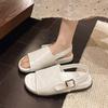 Retro sheepskin Roman thick-bottomed cool slippers women's summer new comfortable, lightweight and versatile summer outer slippers