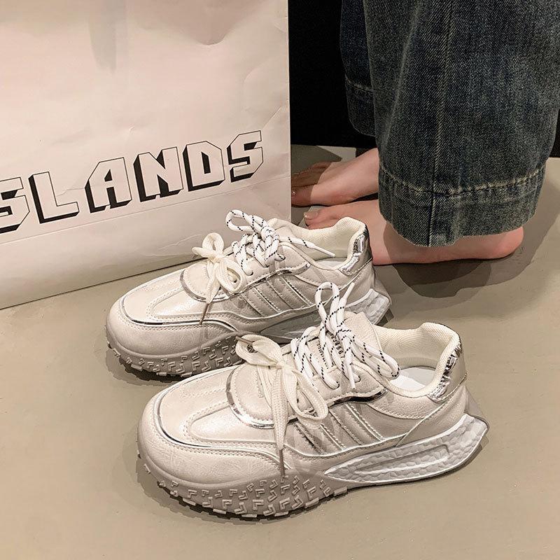 Niche Retro Forrest Gump Shoes Women's 2025 Spring New Leisure Sports Platform Small Man Height Increase German Training Dad Shoes