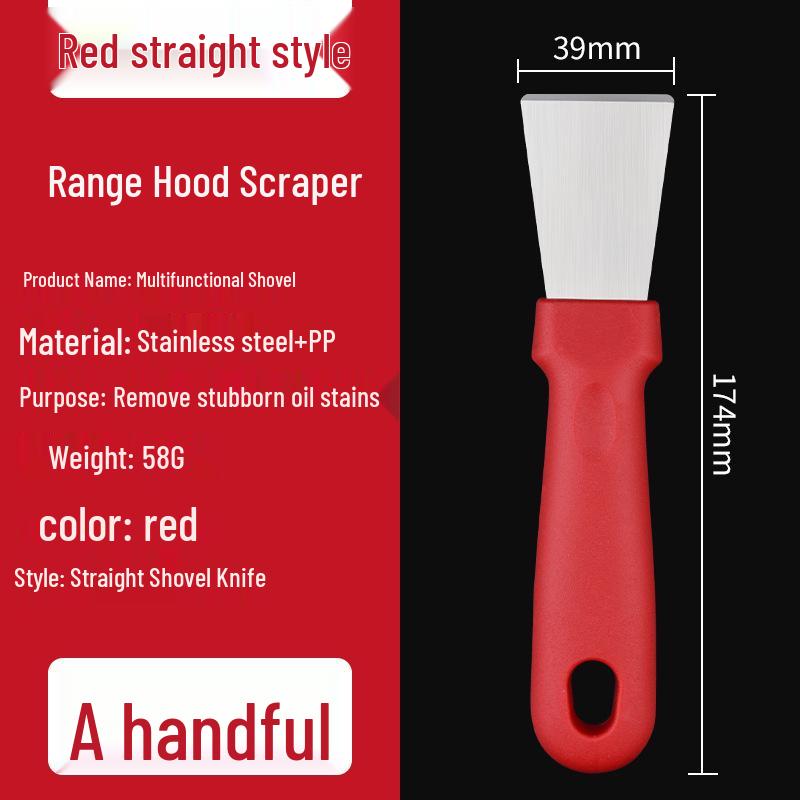 Stainless Steel Multifunctional Scraper for Pot Bottoms and Oil Stains - Black Kitchen Cleaning Tool