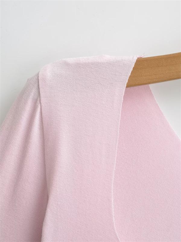 Koreanischer Stil Schlank geschnittenes Quadratischer Ausschnitt Glockenärmel Damen T-Shirt, Elegant Nische, Tailliert, Sexy Schlankmachendes Basisschicht Top