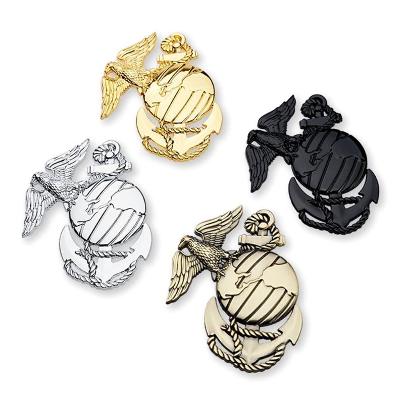 Weather Resistant Car Decal Celebrating US Marine Corps 250th Anniversary Featuring 3D Shape & Enamel Coloring for Auto