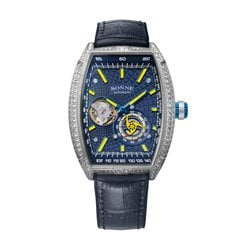 SONNE S032 Men's Leather Belt S032SSZ-NV Wrist Watch