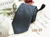 Men's Easy-Pull Knot-Free 8cm Striped Black Zipper Tie