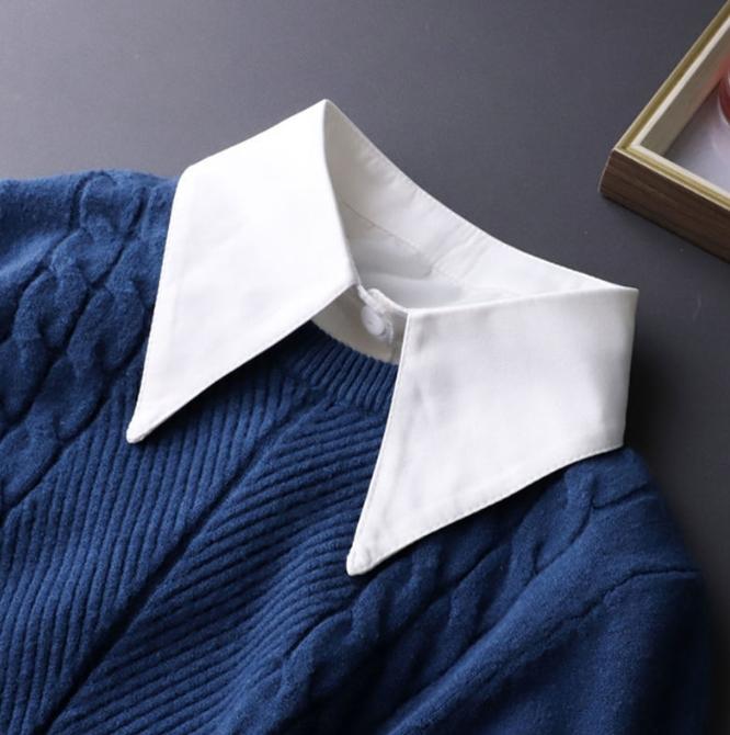 Lace Novelty Fake Collar for Women Shirt Front Ties Detachable Collar Stand Dress Sweater Girls False Collar