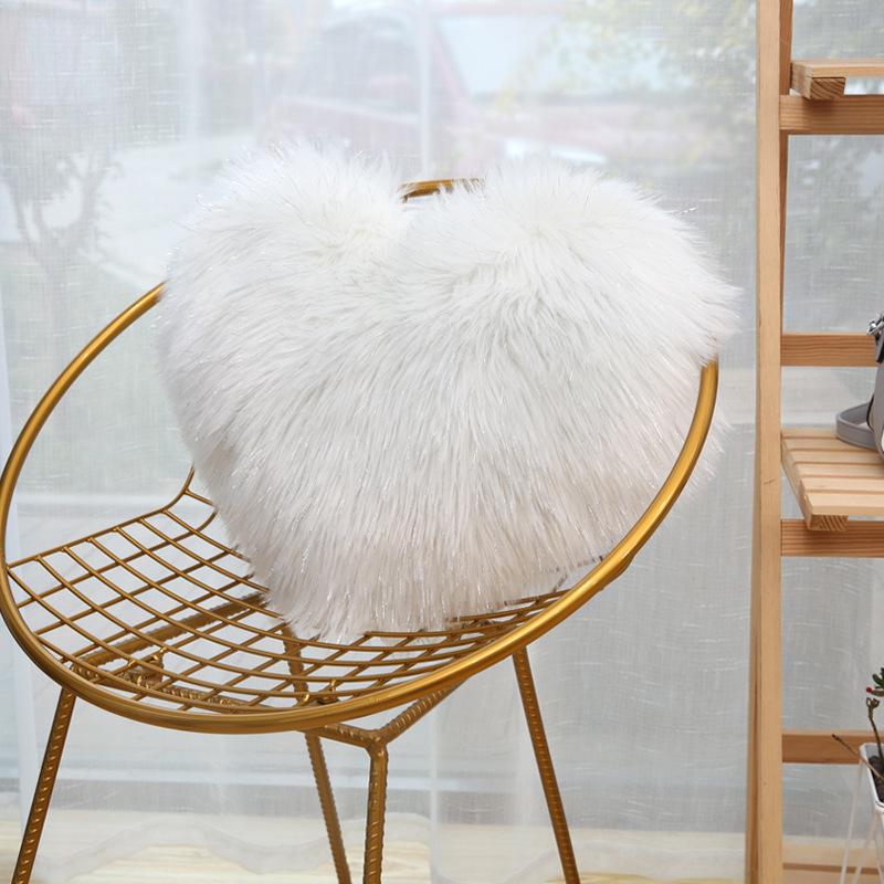 Nordic Australian Long Plush Faux Wool Cushion - Cute Girls' Bedside/Sofa Back Pillow Cover (Insert Not Included)