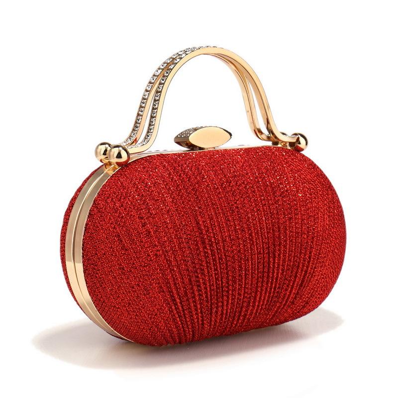 

Женская блестящая вечерняя сумочка, блестящая сумочка с цепочкой, сумка через плечо для женщин, плиссированный клатч, кошелек для свадьбы, выпускного вечера красный
