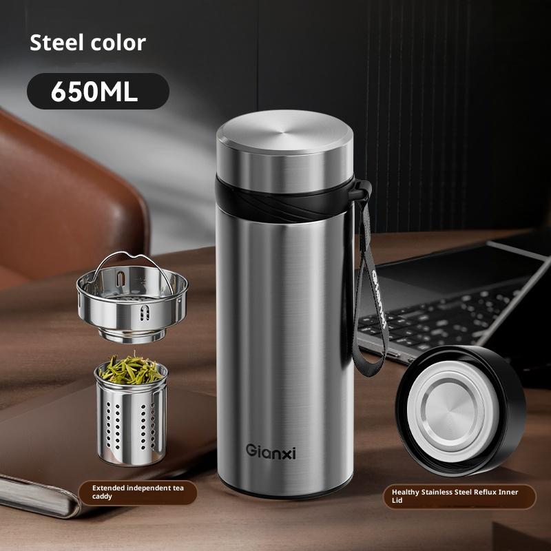 

Gianxi Кружка с изоляцией Большая емкость Чашка для воды Портативная Деловая 316 Нержавеющая сталь Разделение чая Чайная чашка Кружка с изоляцией 600-1100ml