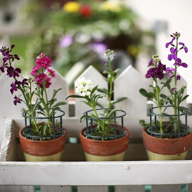 4-32Pcs 14*14cm Plastic Plant Support Pile Stand Plant Support Pile for Flowers Greenhouses Arrangement Fixing Rod Holder Garden Tools
