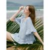 Women's French Textured Babydoll Blouse