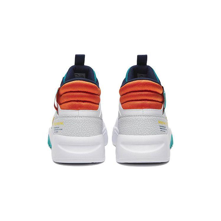 Anta Comfortable Non-Slip Shock Absorbing Wear-Resistant High-Top Kids Skate Shoes Kids Skate Shoes White Blue Orange 312248003-9