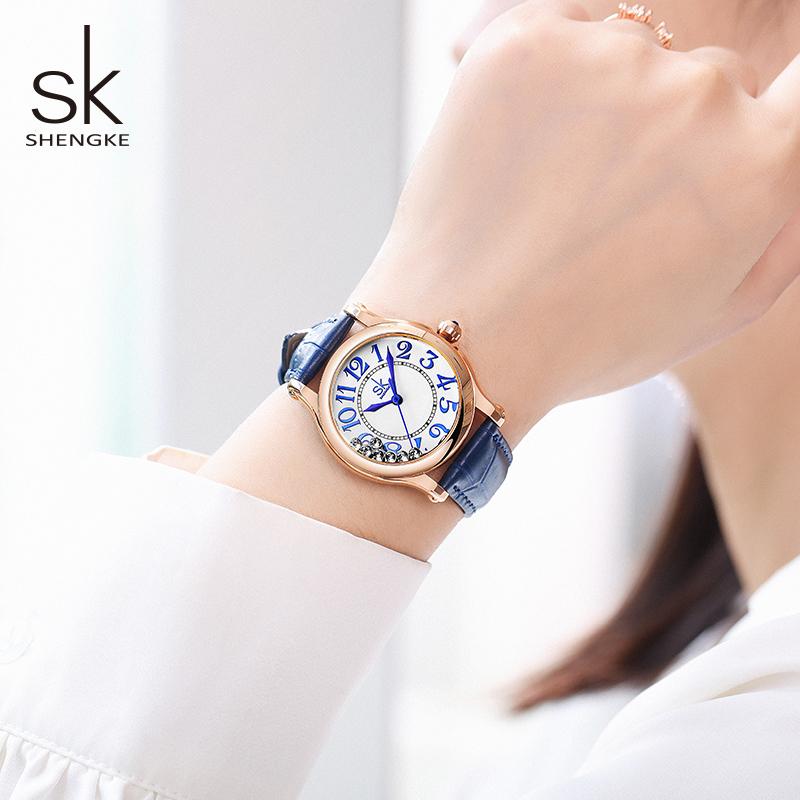 SHENGKE Oryginalny Design Damskie zegarki kwarcowe Moda Najlepsze style Damskie zegarki Najlepsze prezenty Zegar dla żony, rodziny