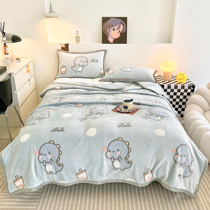 1pc Skin-friendly Blanket Cute Cartoon Bedspread Flannel Blankets Warm Sofa Towel Nap Shawl Cobijas De Camas (No Pillowcase)