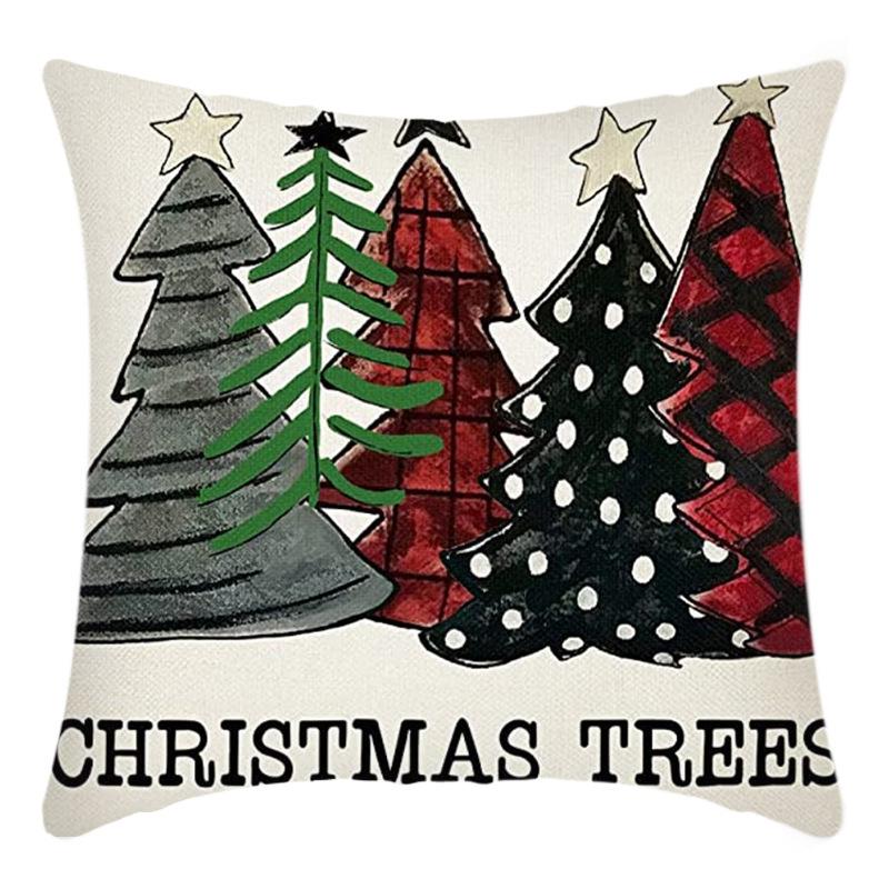 Christmas Throw Pillowcase Home Nordic Holiday Decoration Linen Super Soft Short Plush Sofa Pillowcase