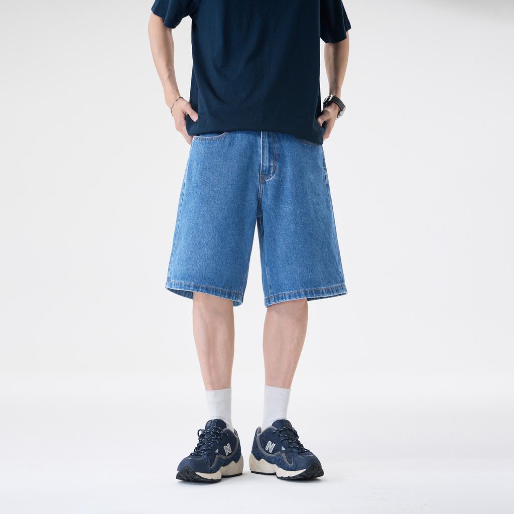 Classic Blue Retro Vintage Denim Shorts Boys Summer New Loose Straight Pants Casual Five-point Pants